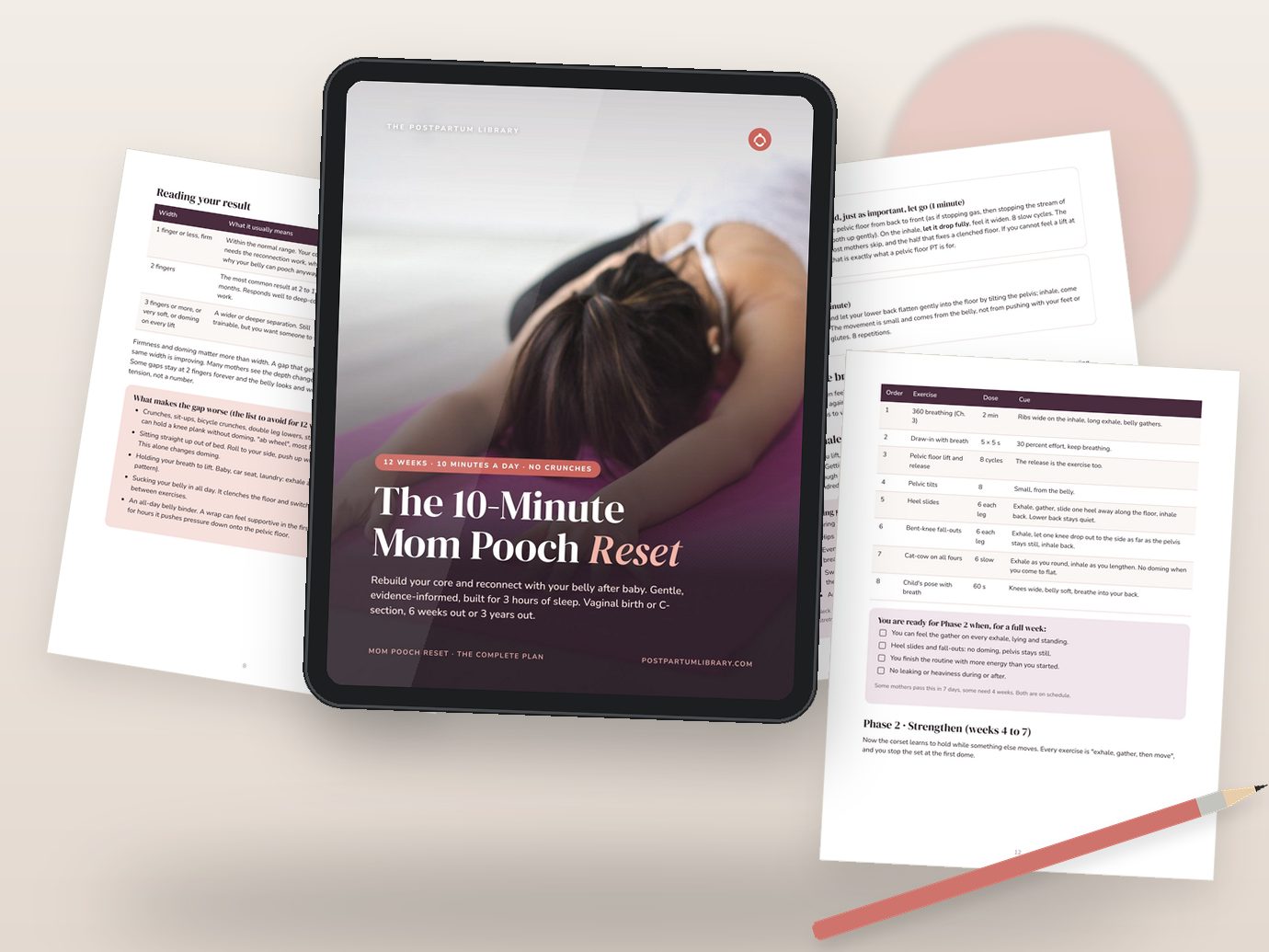 The 10-Minute Mom Pooch Reset: the plan and its printable tools