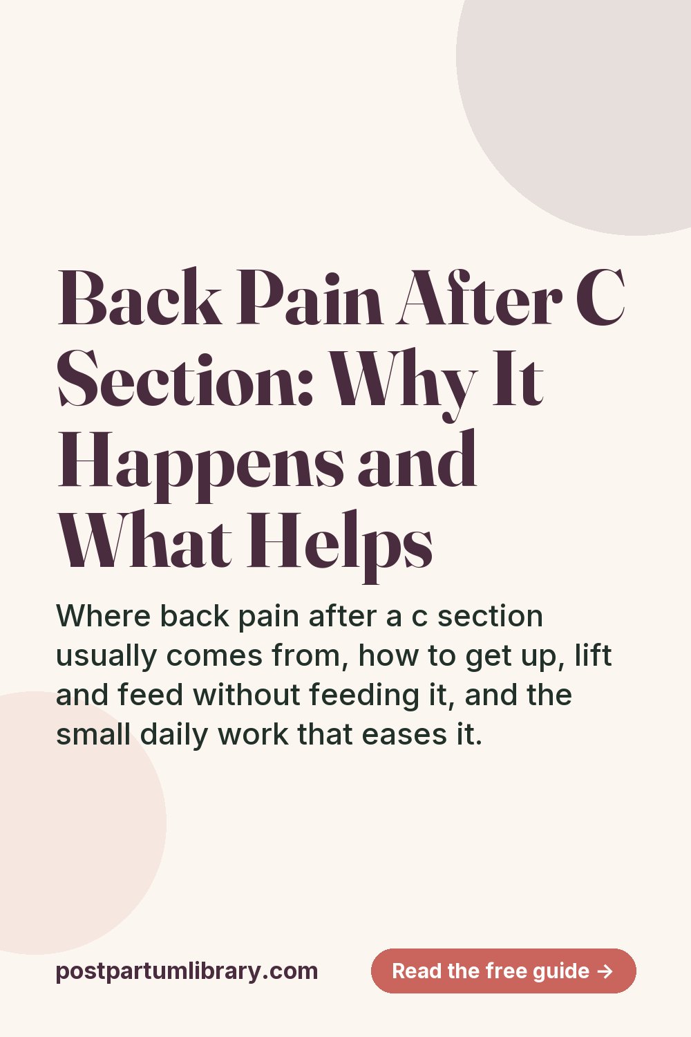Back Pain After C Section: Why It Happens and What Helps (pin)