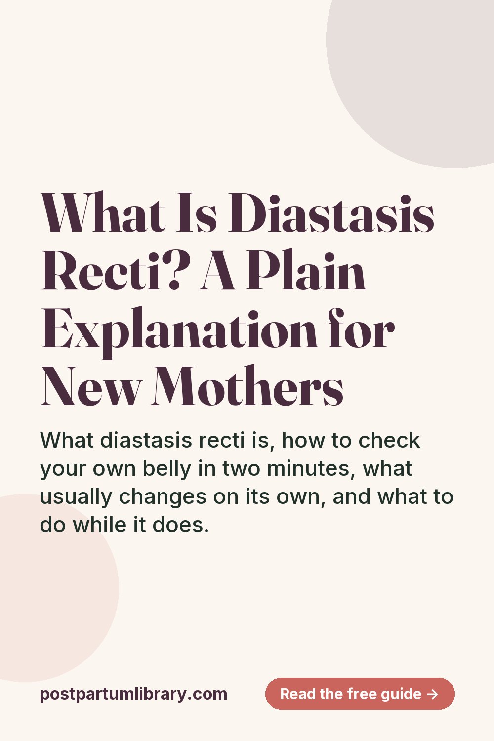 What Is Diastasis Recti? A Plain Explanation for New Mothers (pin)